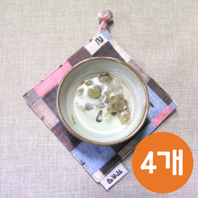 컵받침-무명 4개 (색상랜덤) : 들꽃잠